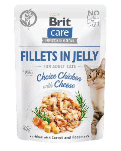 Brit Care Cat Pouch Fillets in Jelly Choice Chicken with Cheese enriched with Carrot & Rosemary 85g