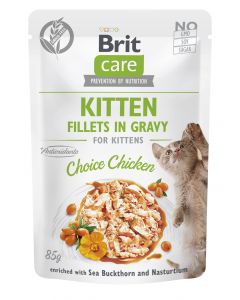 Brit Care Cat Kitten Fillets in Gravy Choice Chicken Enriched with Sea Buckthorn and Nasturtium